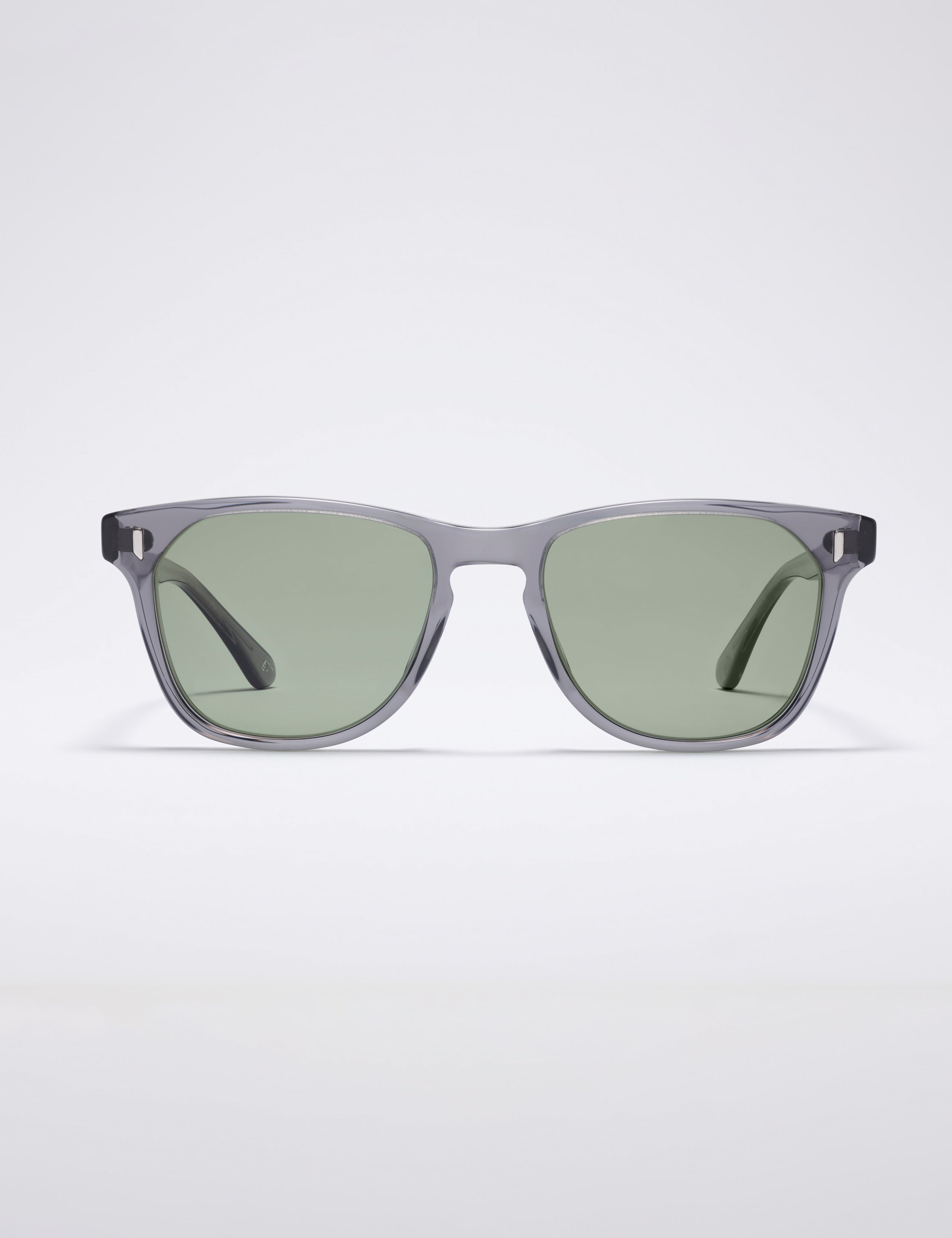 Front view of Yosemite Sunglass in transparent Grey with Grey Lens from AETHER Apparel.